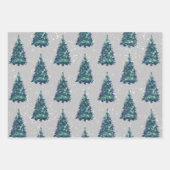 Modern Simple Kraft Snowy Green Christmas Trees Geschenkpapier Set (Vorderseite 3)