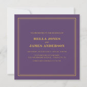 Modern Simple Lavender Gold Wedding Einladung (Vorderseite)