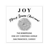 Modern Simple Lemon Orange Merry Christmas Joy Permastempel (Design)