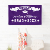 Modern Simple Lila Graduation Party 2024 Banner (Insitu)