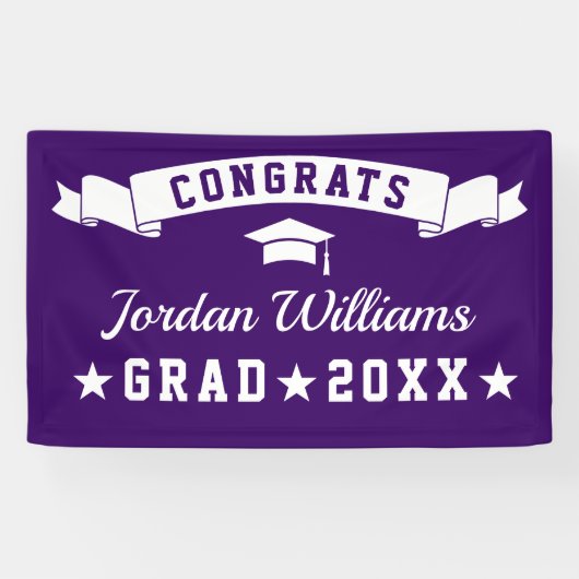 Modern Simple Lila Graduation Party 2024 Banner (Horizontal)