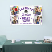 Modern Simple Lila Graduation Party 4 FOTO Banner (Messeveranstaltung)