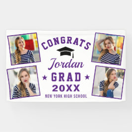 Modern Simple Lila Graduation Party 4 FOTO Banner