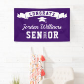 Modern Simple Lila White Graduation Party 2024 Banner (Insitu)