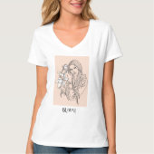 Modern Simple Line Art Black, Boho Bohemisch T-Shirt (Vorderseite)