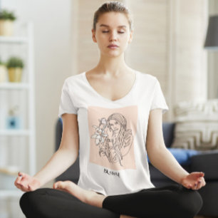 Modern Simple Line Art Black, Boho Bohemisch T-Shirt