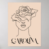 Modern Simple Line Art Black , Boho Chic Poster (Vorne)