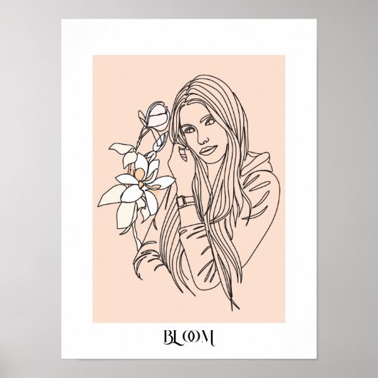 Modern Simple Line Art Black , Boho Chic Poster (Vorne)