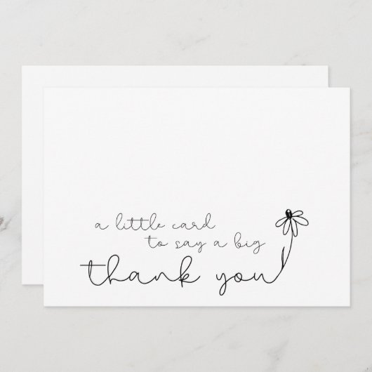 Modern Simple Line Art Dankeschön Card Dankeskarte (Vorne/Hinten)