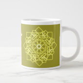 Modern Simple line stripes floral monogram name Jumbo-Tasse (Rechts)