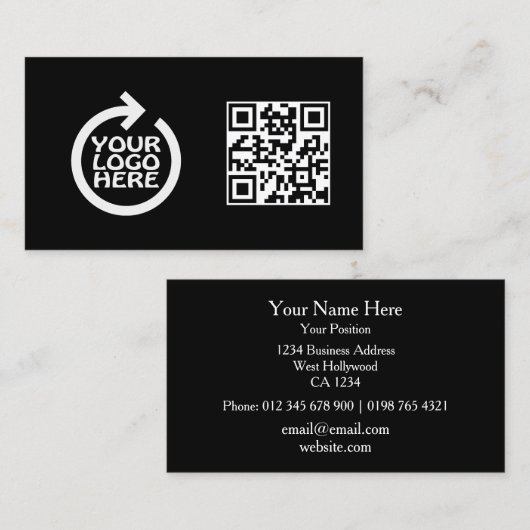 Modern Simple Logo Professional with QR Code Visitenkarte (Vorne/Hinten)