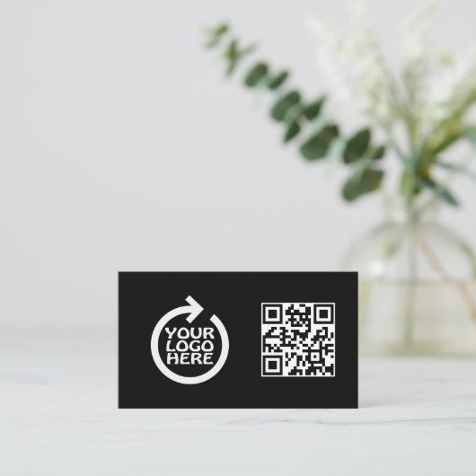 Modern Simple Logo Professional with QR Code Visitenkarte (Stehend Vorderseite)