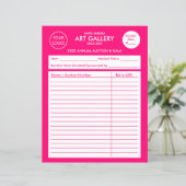 Modern Simple Magenta Add-Logo | Auktionsgebote (Stehend Vorderseite)