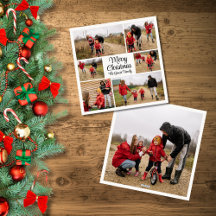 Modern Simple Merry Christmas Family Collage