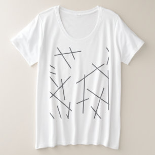 Modern, simple, messy graphic line pattern große größe T-Shirt