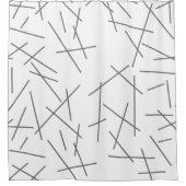 Modern, simple, messy, trendy graphic line pattern duschvorhang (Vorderseite)