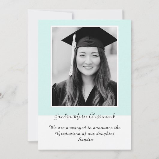 Modern Simple Minimal Aqua Aquamariner blauer Absc Ankündigung (Rückseite)