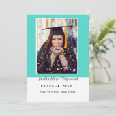 Modern Simple Minimal Aqua Aquamariner blauer Absc Ankündigung (Stehend Vorderseite)