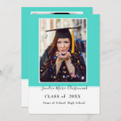 Modern Simple Minimal Aqua Aquamariner blauer Absc Ankündigung (Vorne/Hinten)