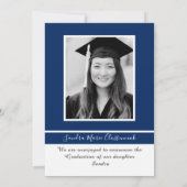 Modern Simple Minimal Blue White Abschluss Annou Ankündigung (Rückseite)