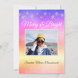 Modern Simple Minimal Metalic Rainbow Weihnachten Ankündigung