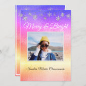 Modern Simple Minimal Metalic Rainbow Weihnachten Ankündigung (Vorne/Hinten)