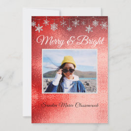 Modern Simple Minimal Metalic Red Christmas Ankündigung