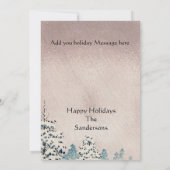 Modern Simple Minimal Rose Gold Weihnachten Foto Ankündigung (Rückseite)