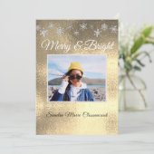 Modern Simple Minimal Yellow Gold Weihnachten Ankündigung (Stehend Vorderseite)