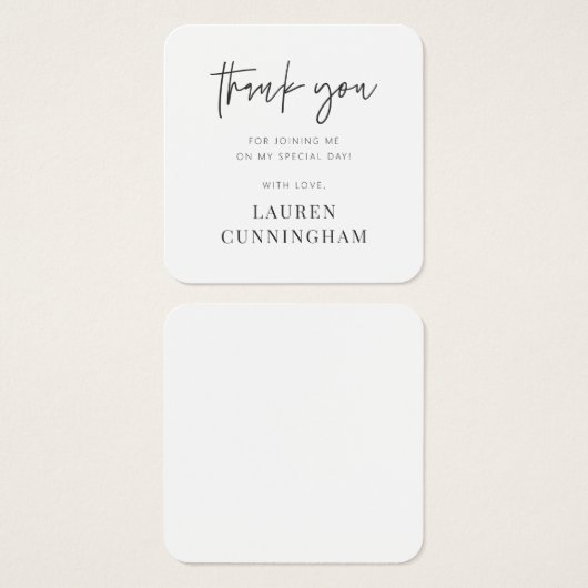 Modern Simple Minimalist Chic Thank You (Vorne & Hinten)