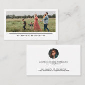 Modern Simple Minimalist Family Photography Visitenkarte (Vorne/Hinten)