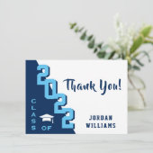 Modern Simple Minimalist Golden Graduation Dankeskarte (Stehend Vorderseite)