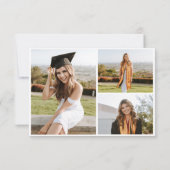 Modern Simple Minimalist Golden Navy Graduation Dankeskarte (Rückseite)