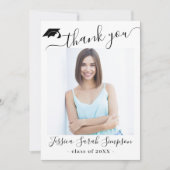 Modern Simple Minimalist Graduation 4 PHOTO  Dankeskarte (Vorderseite)