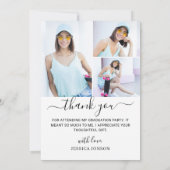 Modern Simple Minimalist Graduation 4 PHOTO  Dankeskarte (Rückseite)