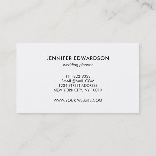 Modern simple minimalist white gray professional visitenkarte (Rückseite)