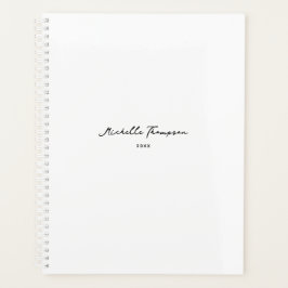 Modern Simple Minimalist White Script Name Planer