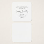 Modern Simple Minimalistisch Chic Happy Birthday (Vorne & Hinten)