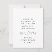 Modern Simple Minimalistisch Chic Happy Birthday (Vorderseite)