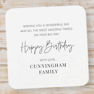 Modern Simple Minimalistisch Chic Happy Birthday