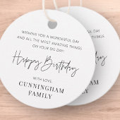 Modern Simple Minimalistisch Chic Happy Birthday Geschenkanhänger