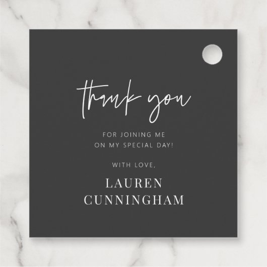 Modern Simple Minimalistisch Chic Vielen Dank Geschenkanhänger (Rückseite)