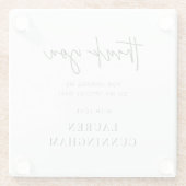 Modern Simple Minimalistisch Chic Vielen Dank Glasuntersetzer (Rückseite)