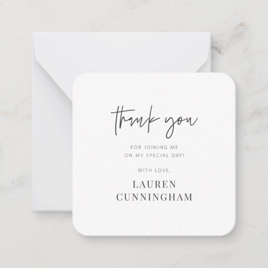 Modern Simple Minimalistisch Chic Vielen Dank Mitteilungskarte (Vorderseite)