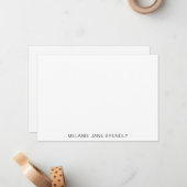 Modern Simple Minimalistisch Name White Mitteilungskarte (Vorderseite/Rückseite Beispiel)
