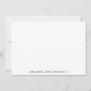 Modern Simple Minimalistisch Name White Mitteilungskarte
