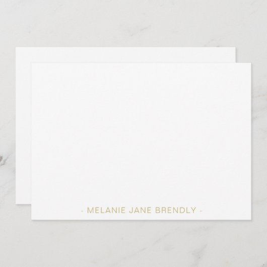 Modern Simple Minimalistisch Name White Mitteilungskarte (Vorne/Hinten)