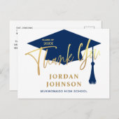 Modern Simple Minimalistisch Navy Abschluss Vielen Postkarte (Vorne/Hinten)