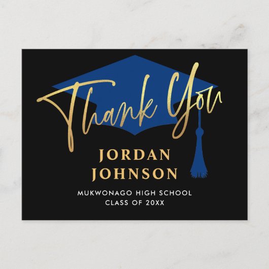 Modern Simple Minimalistisch Navy Abschluss Vielen Postkarte (Vorderseite)