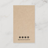 Modern Simple Minimalistisch QR Code Kraft Visitenkarte (Rückseite)